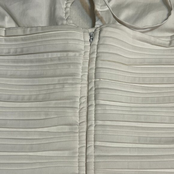 WHBM White Halter Peplum Top Size 8 Pleated Keyhole Bridal Summer - Picture 4 of 9